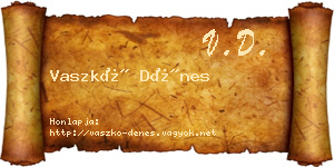 Vaszkó Dénes névjegykártya