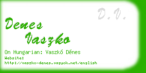 denes vaszko business card