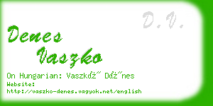 denes vaszko business card